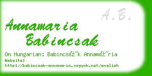 annamaria babincsak business card